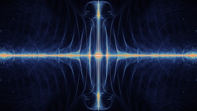 Abstract blue light pattern with bright center