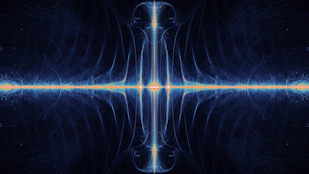 Abstract blue light pattern with bright center