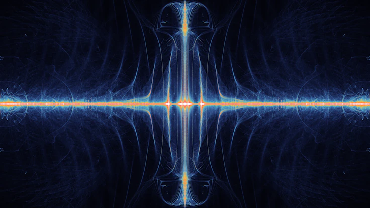 Abstract blue light pattern with bright center