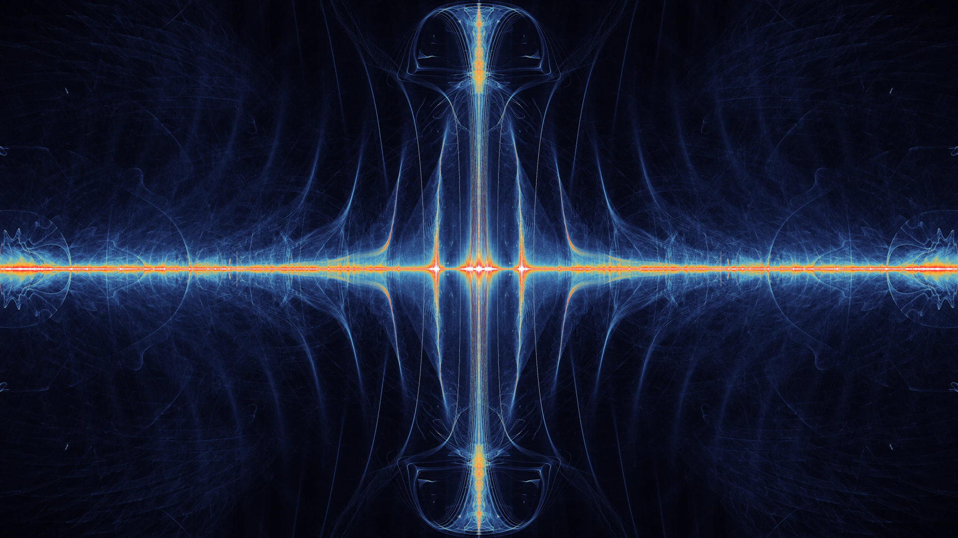 Abstract blue light pattern with bright center