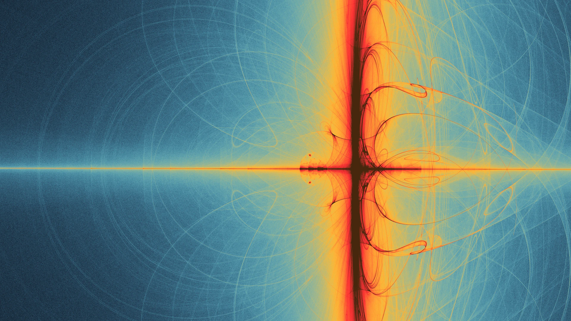 Abstract fractal pattern with warm and cool colors