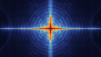 Abstract blue and orange radiating pattern