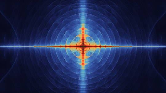 Abstract blue and orange radiating pattern