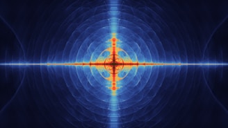 Abstract blue and orange radiating pattern