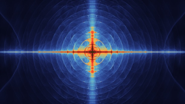 Abstract blue and orange radiating pattern