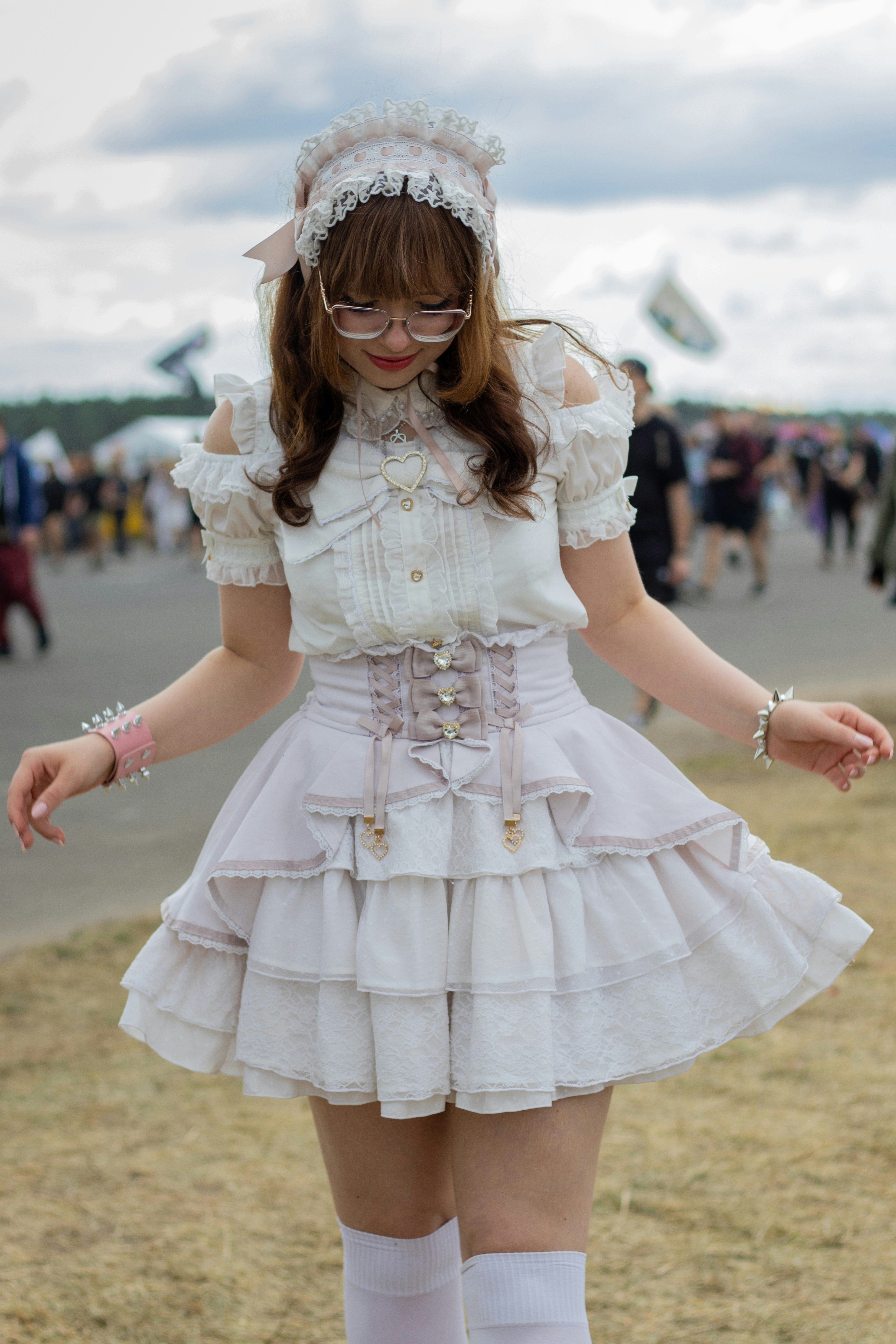 Young woman in lolita fashion at outdoor event
