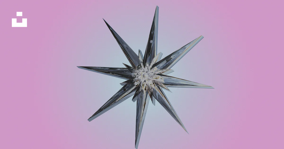 8 Point Solid Snowflake A detailed snowflake with eight points on pink background photo – Free ...