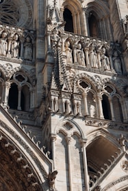 Ornate gothic cathedral architecture with statues and detailed carvings