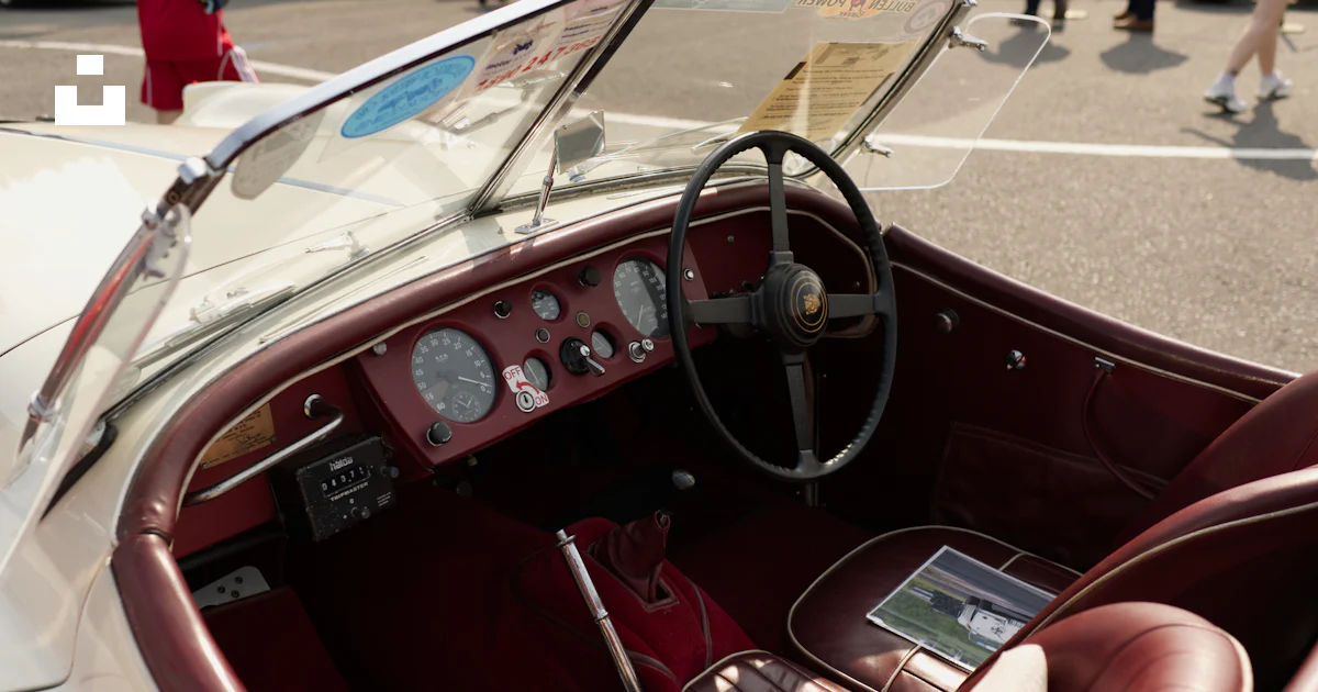 Interior of a classic white convertible car photo – Free Wallpaper ...