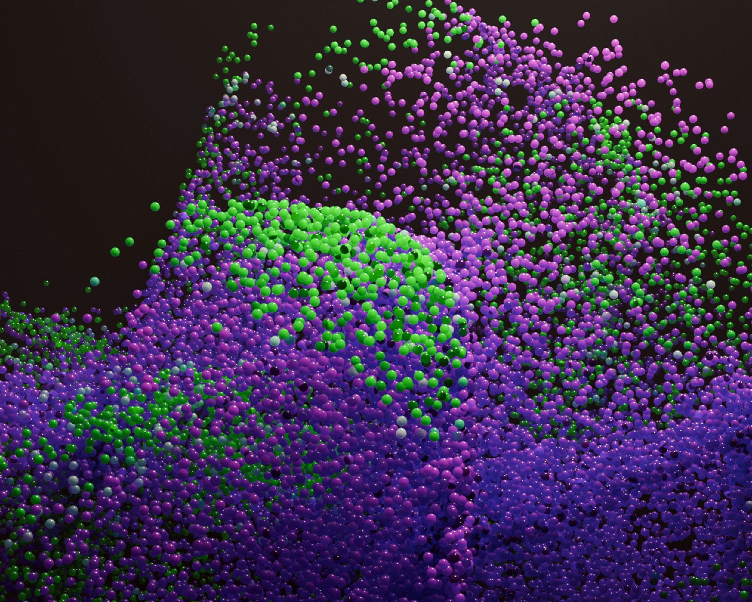 abstract visualization of three data streams merging into a human brain profile