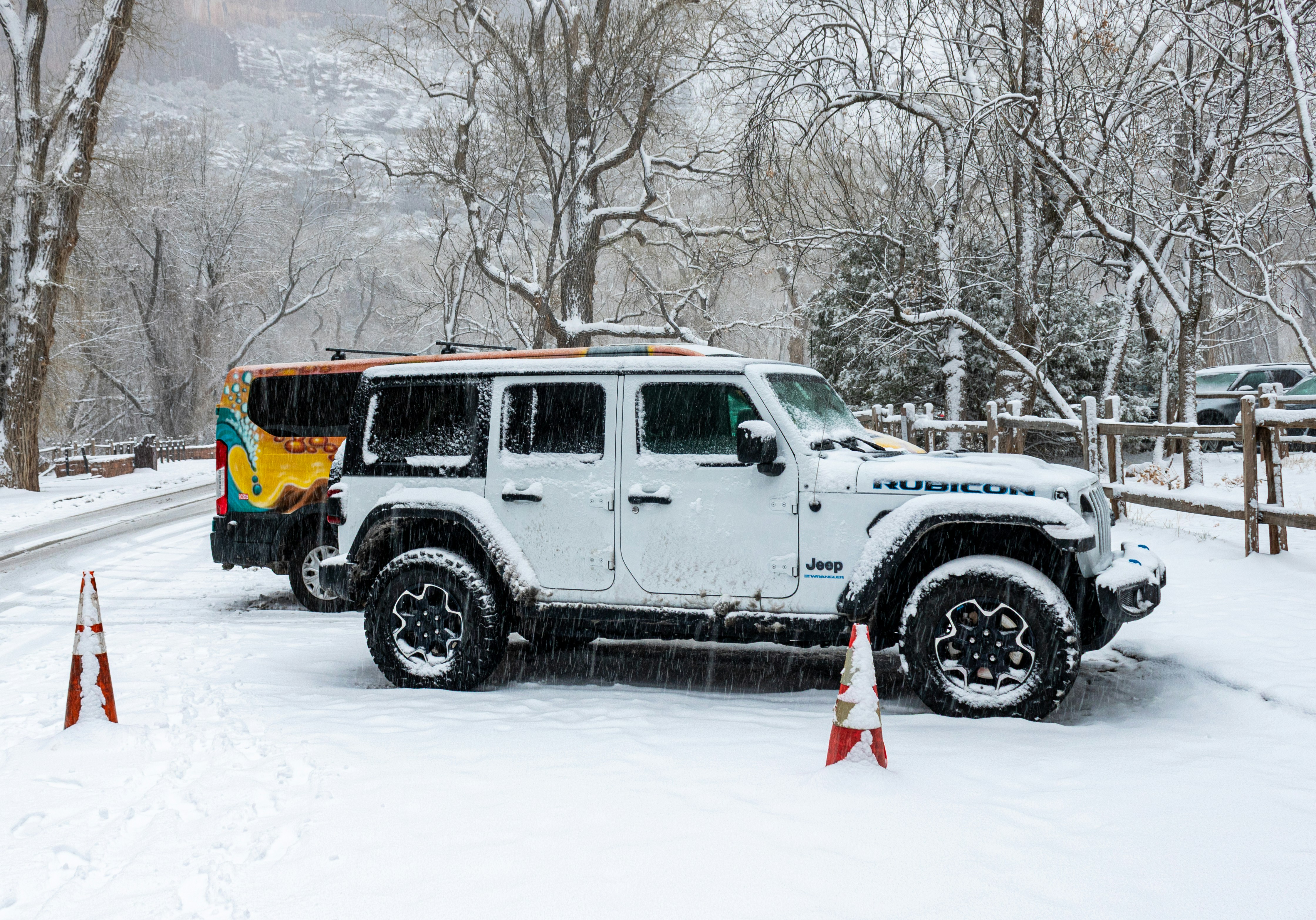 car parked snow