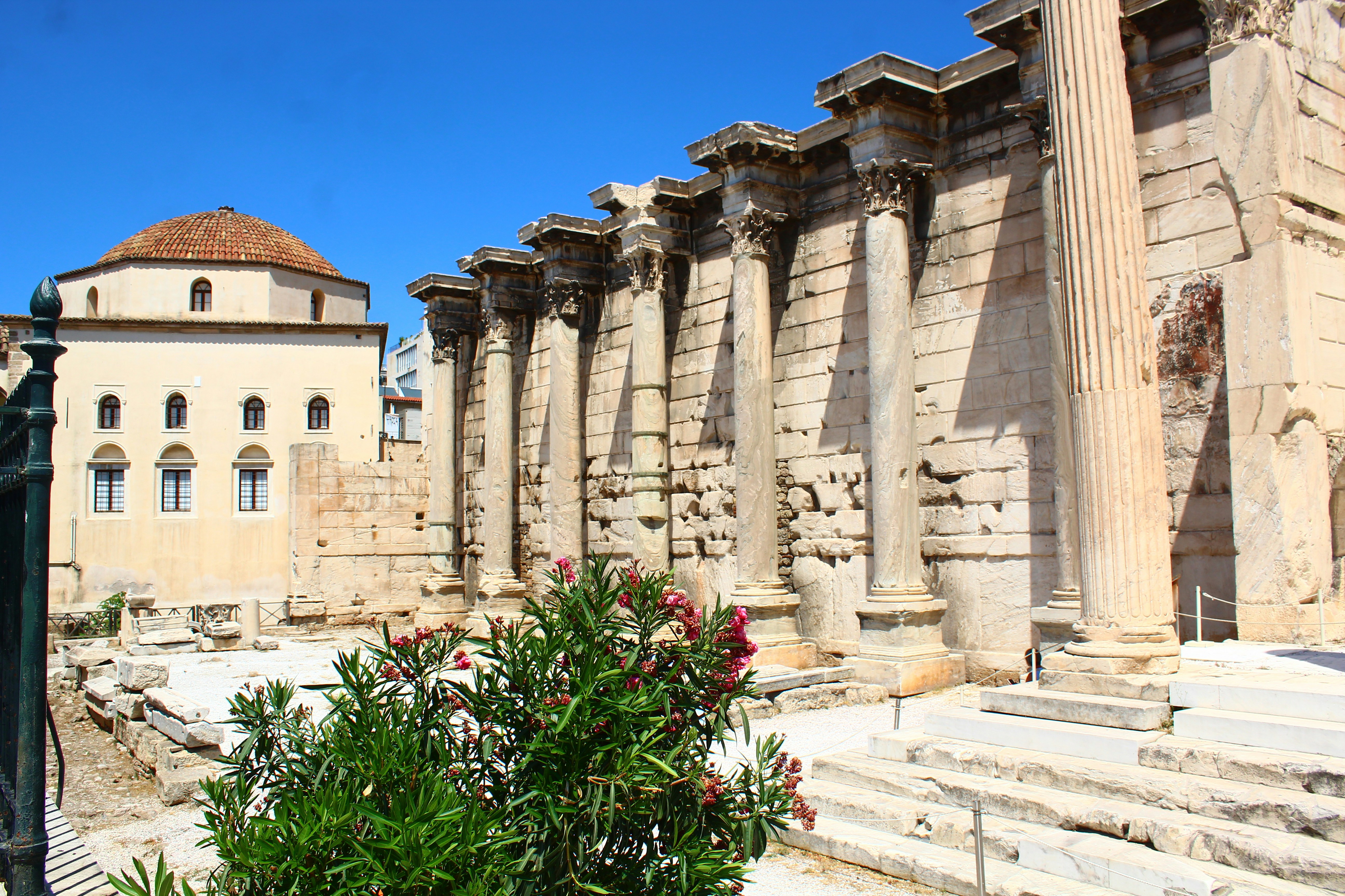 Ancient greek ruins with columns and a dome