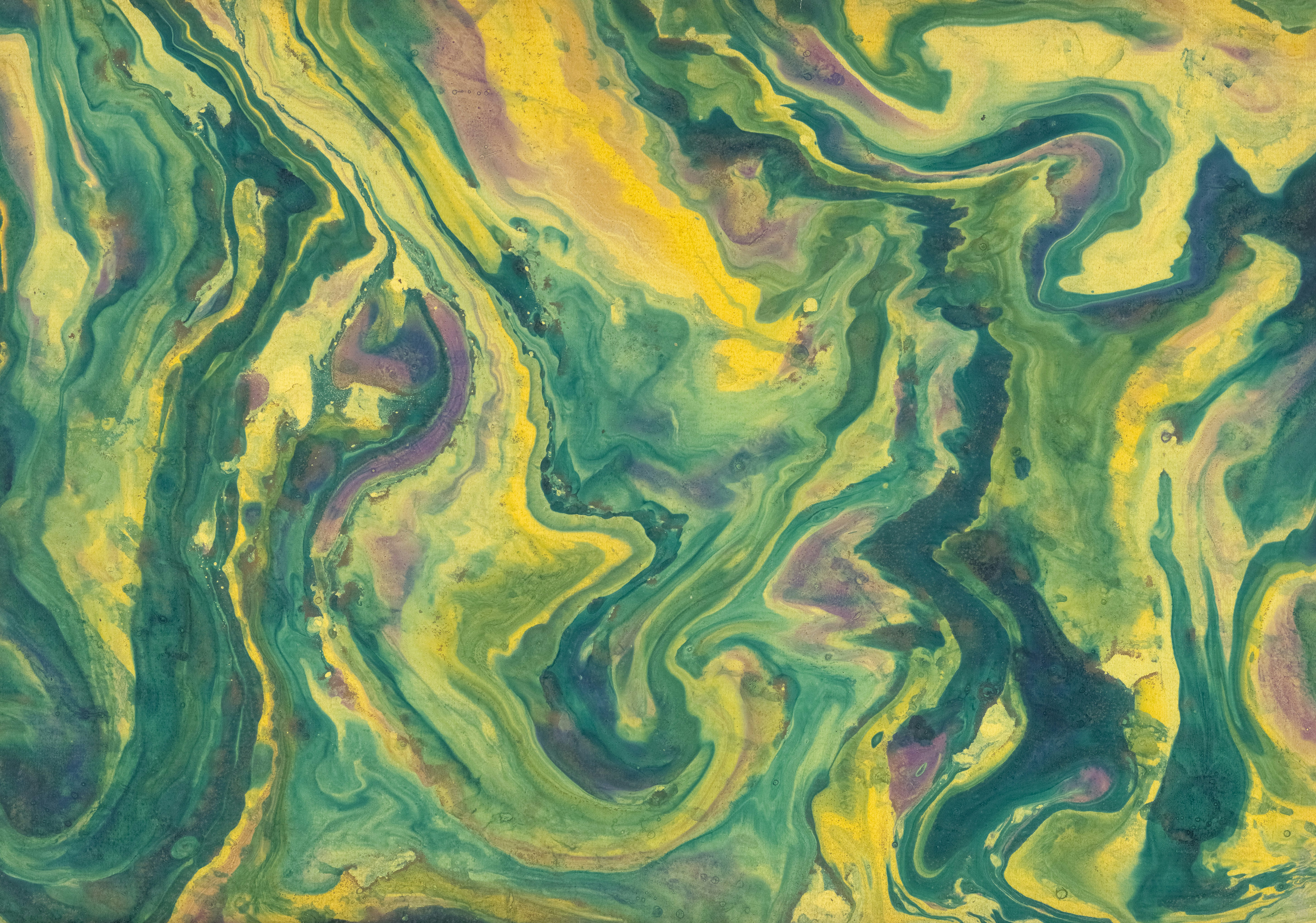 絵画 835 油絵/抽象画風/斑紋/S4号 青と緑の抽象油彩画 0_25c413a82e46aba62de93cc7bd6a