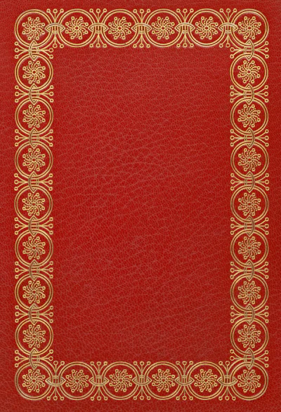 Red leather with ornate gold border — Romanticism era