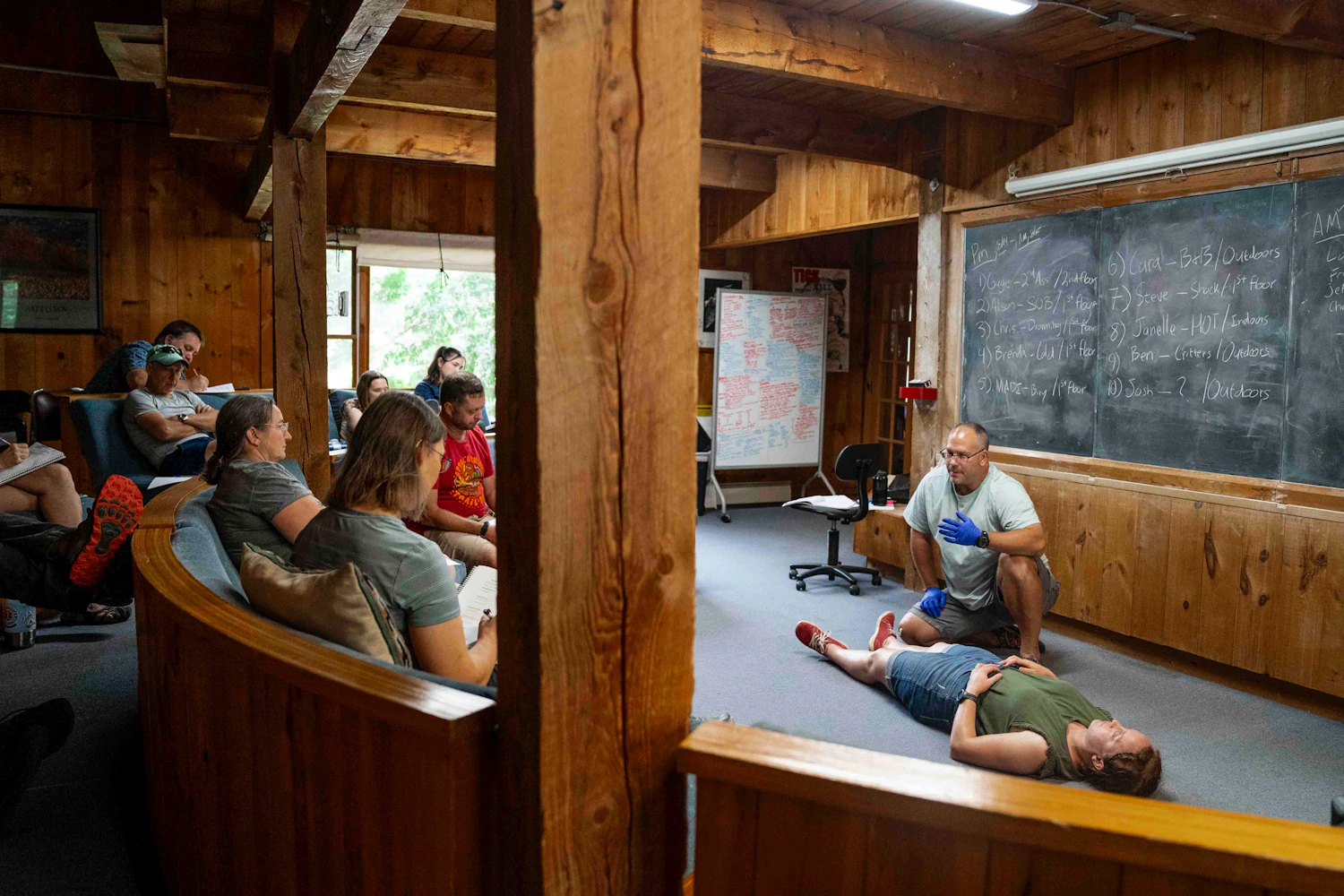 Safety training and first-aid demonstration