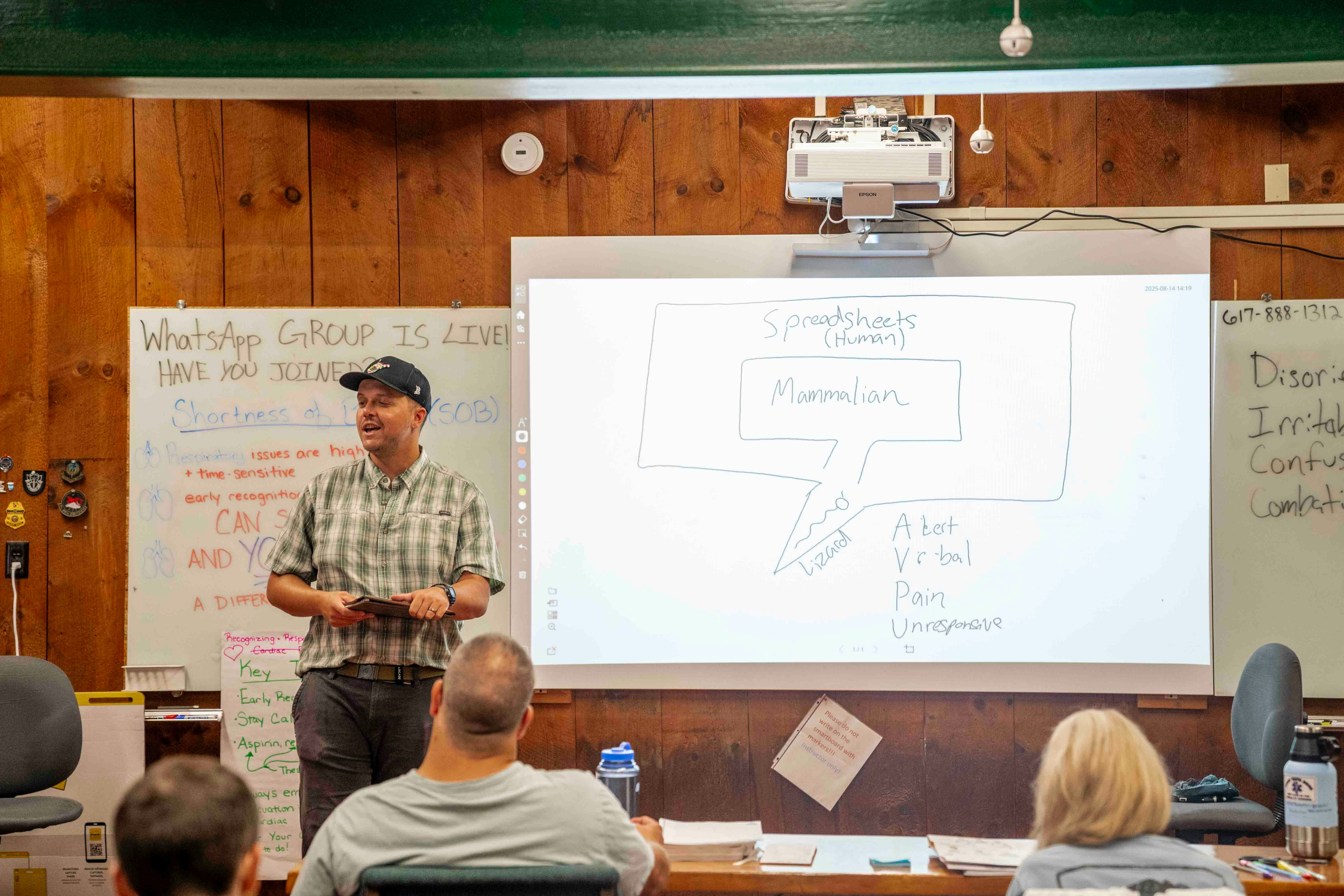 Man presenting a diagram on a whiteboard