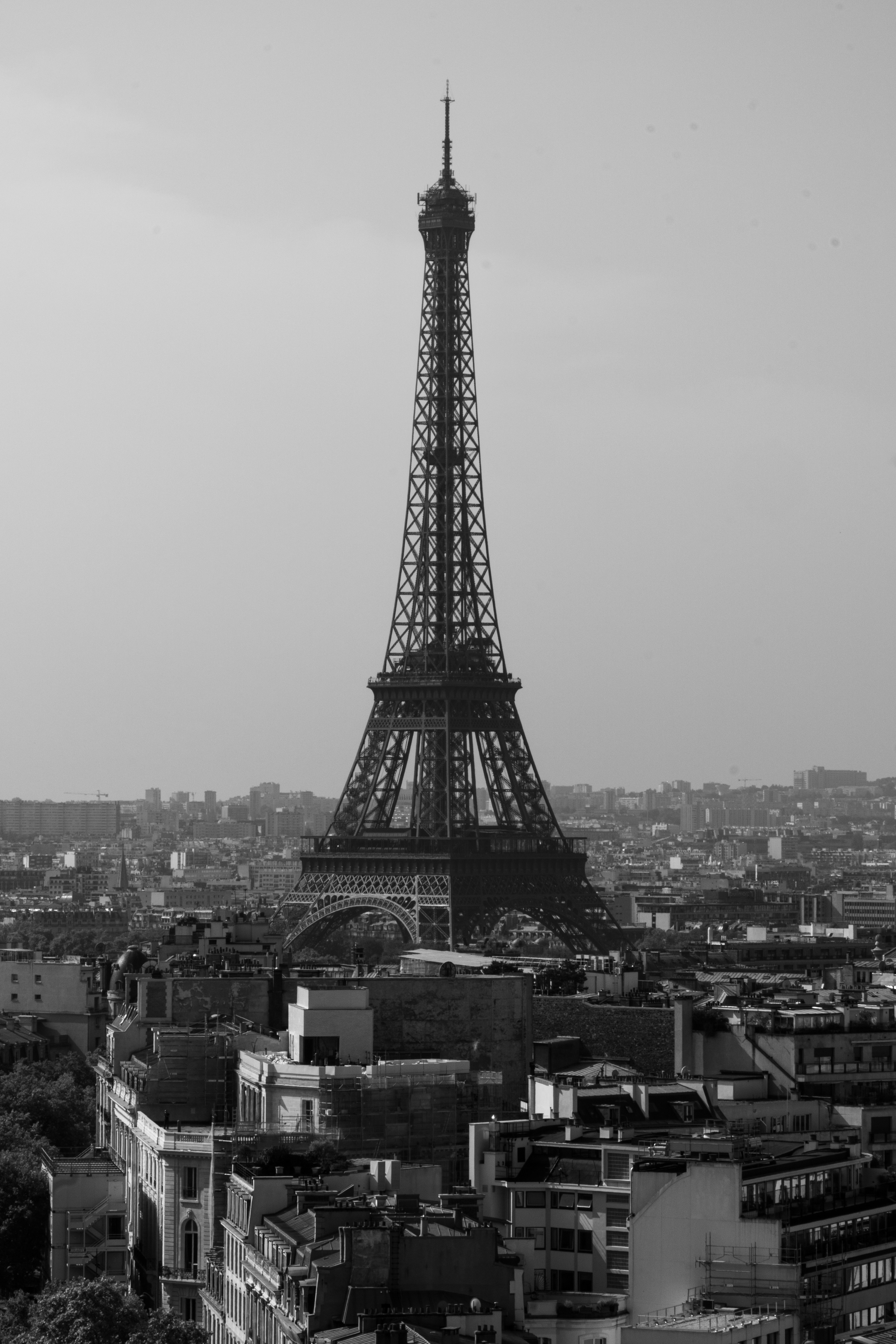 Eiffel tower stands tall over parisian cityscape