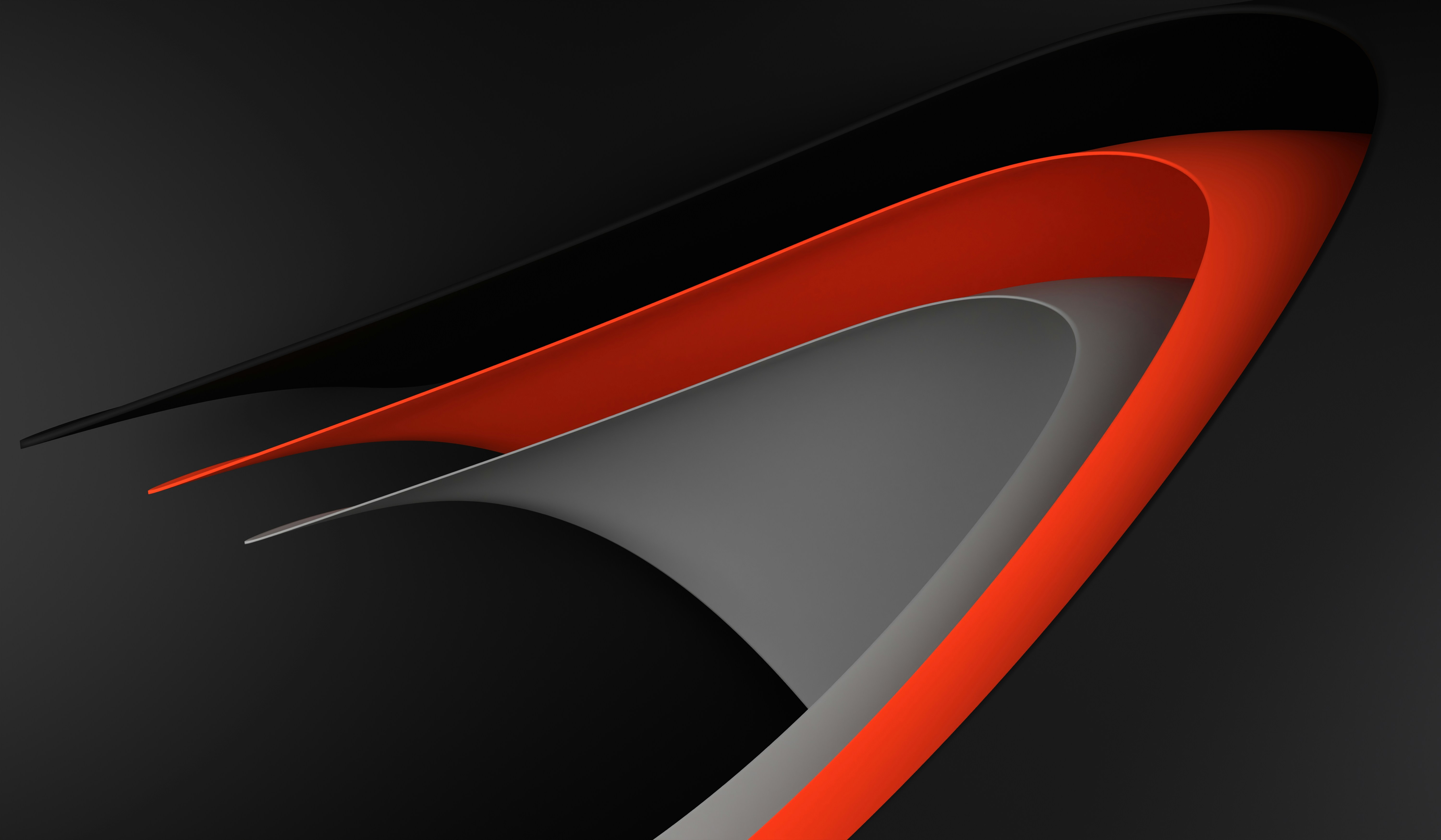 Abstract layered design with red and gray curves