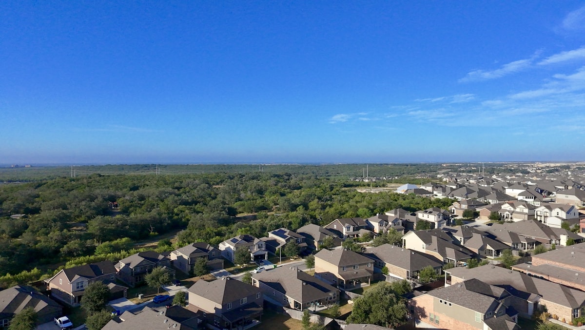 Schertz Cibolo suburban Texas neighborhood at sunset — homestead exemption qualified primary residence