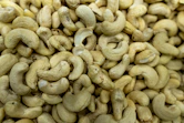 Pile of raw, unsalted cashews