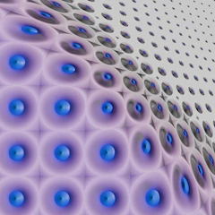 Abstract pattern of purple circles with blue centers