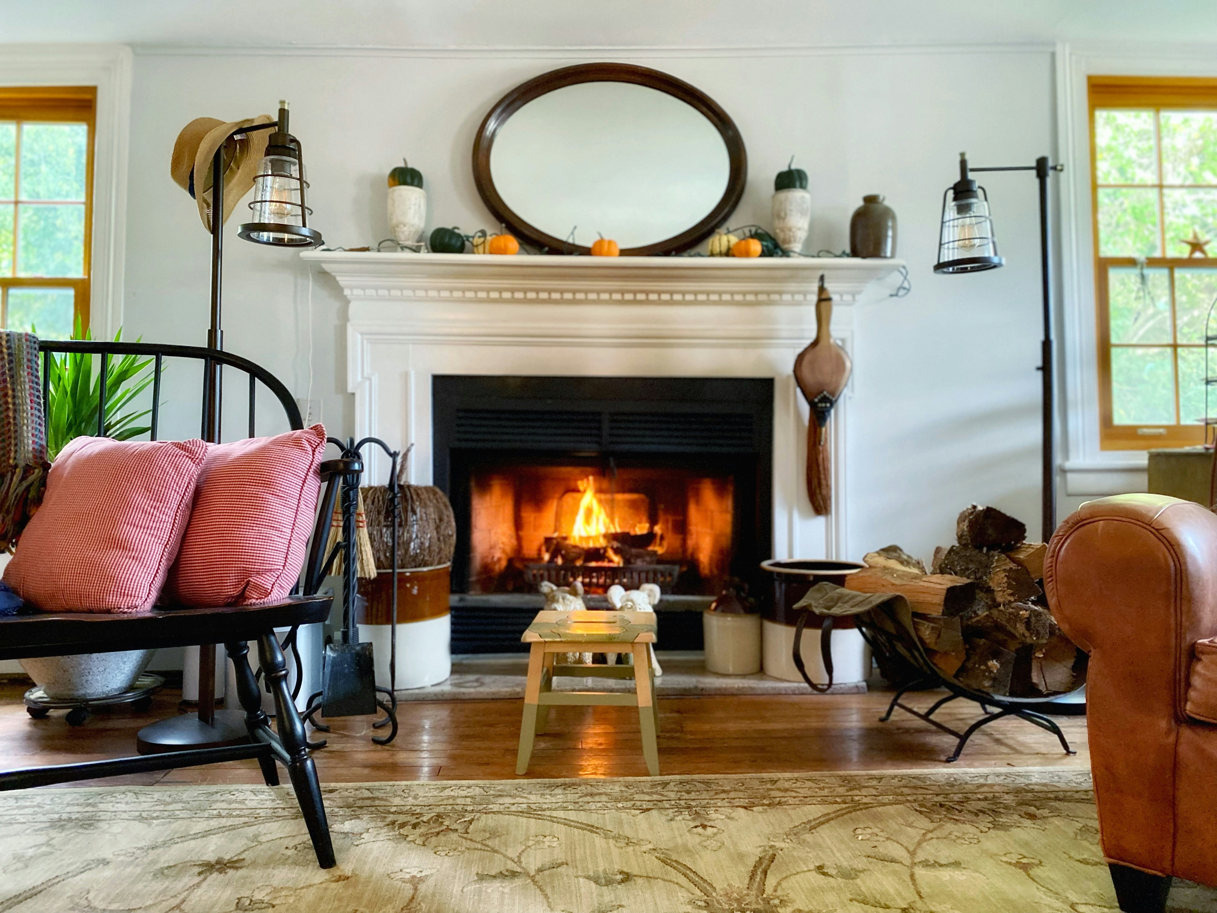 Elegant home interior with fireplace