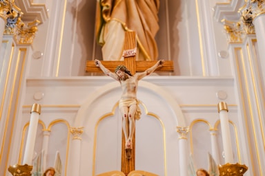 Jesus christ on the cross in a church