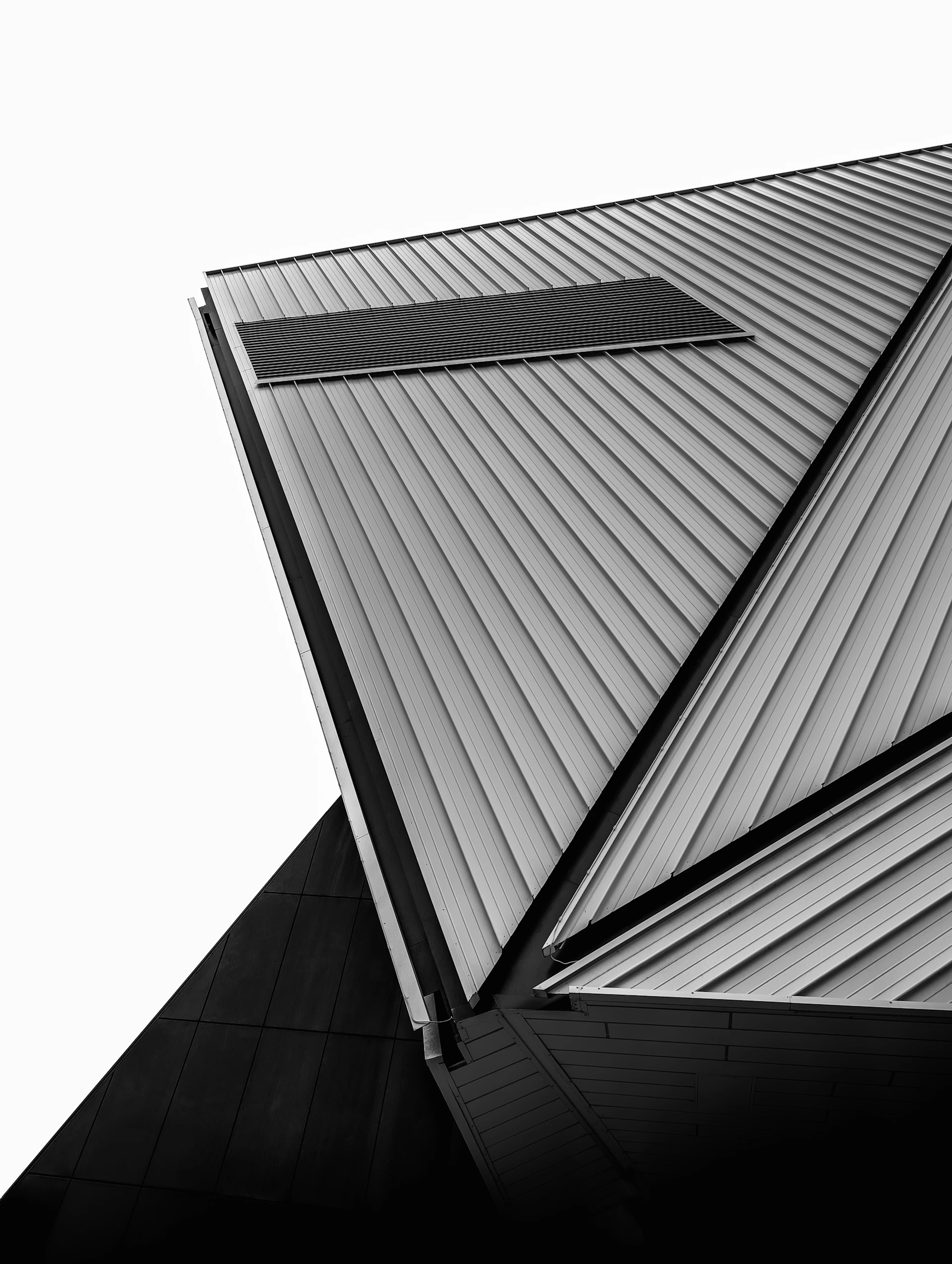 Modern building roof with geometric lines