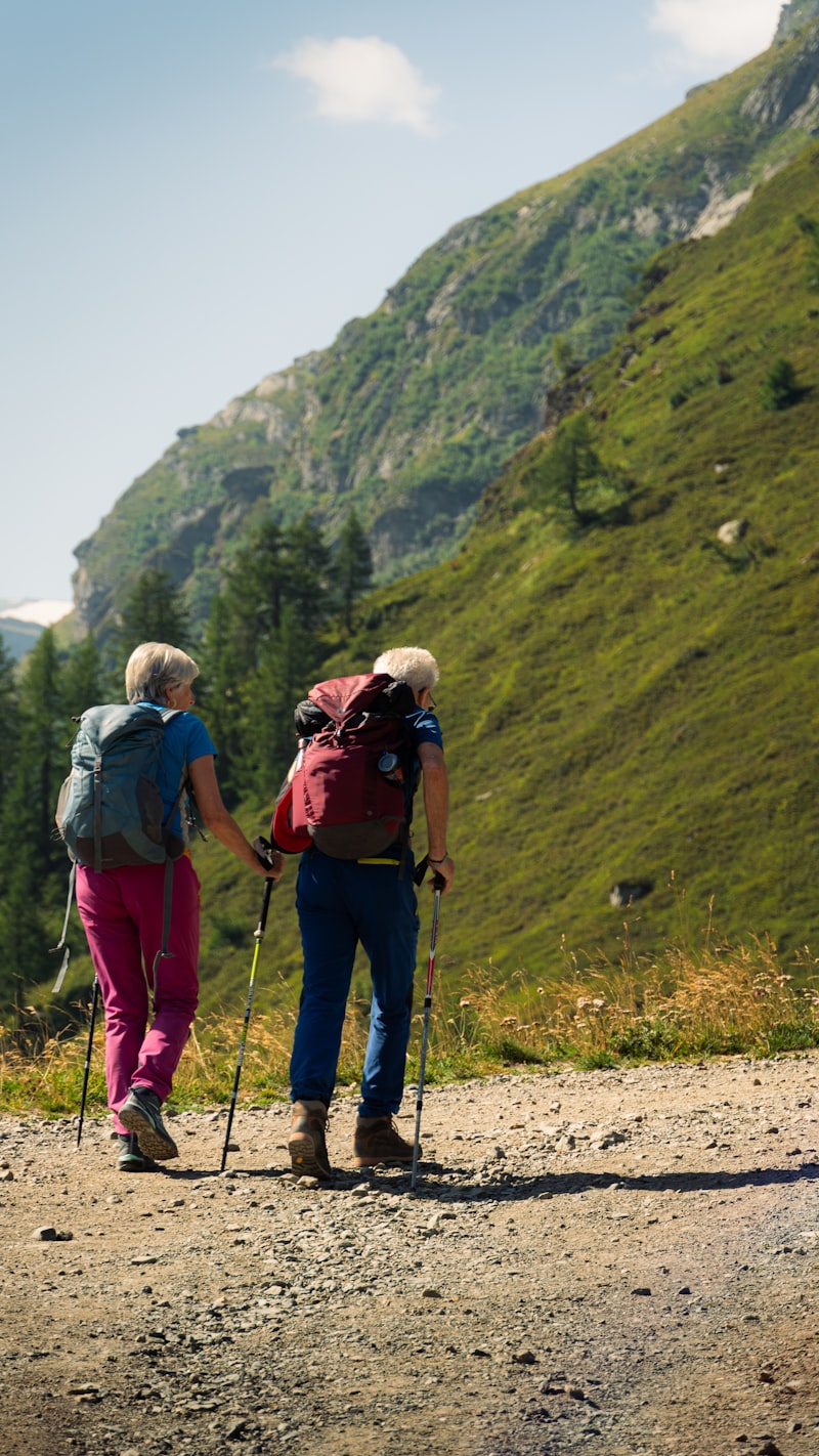 Hikers enjoying a mountain trail