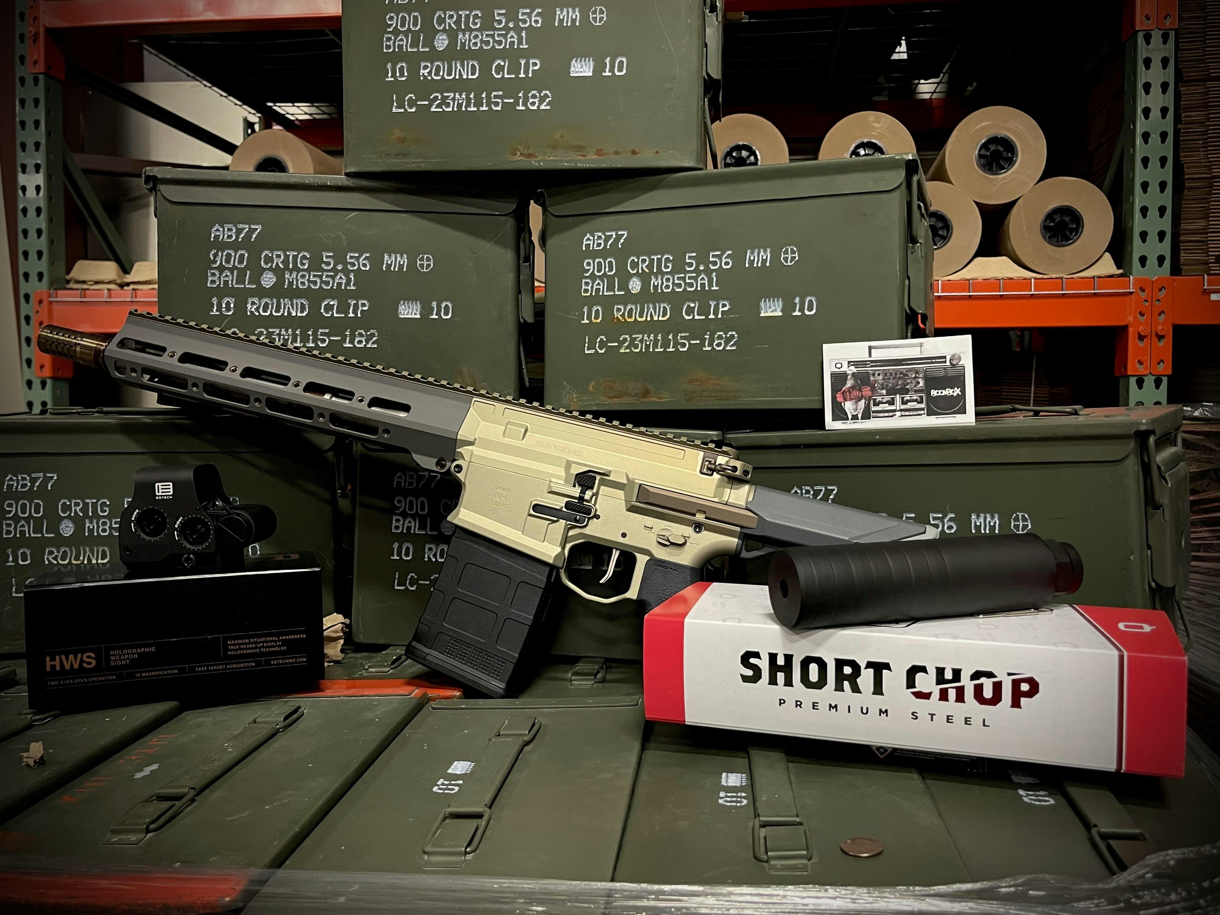 Ar-15 rifle with ammunition and accessories