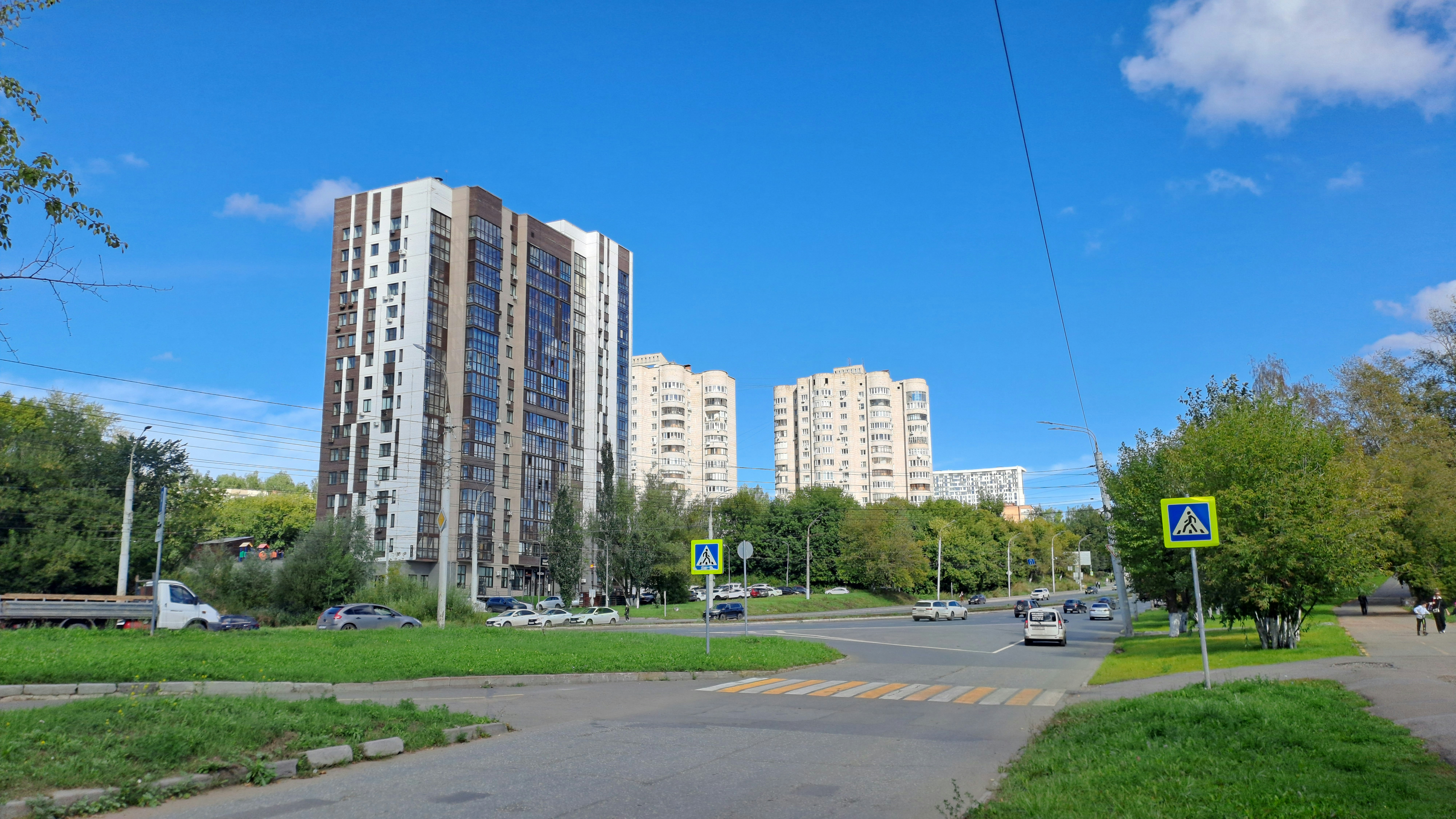Modern apartment buildings on a sunny day