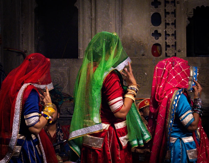 Group Travel in India — Women in colorful Rajasthani attire