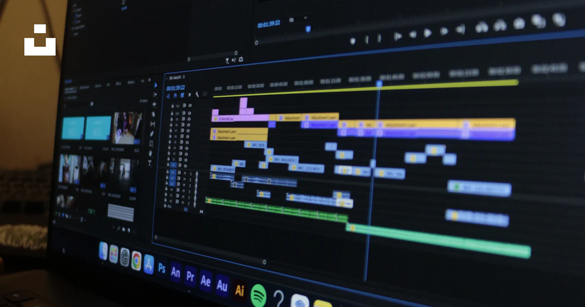 Video editing software interface on a laptop screen. photo – Free Human ...