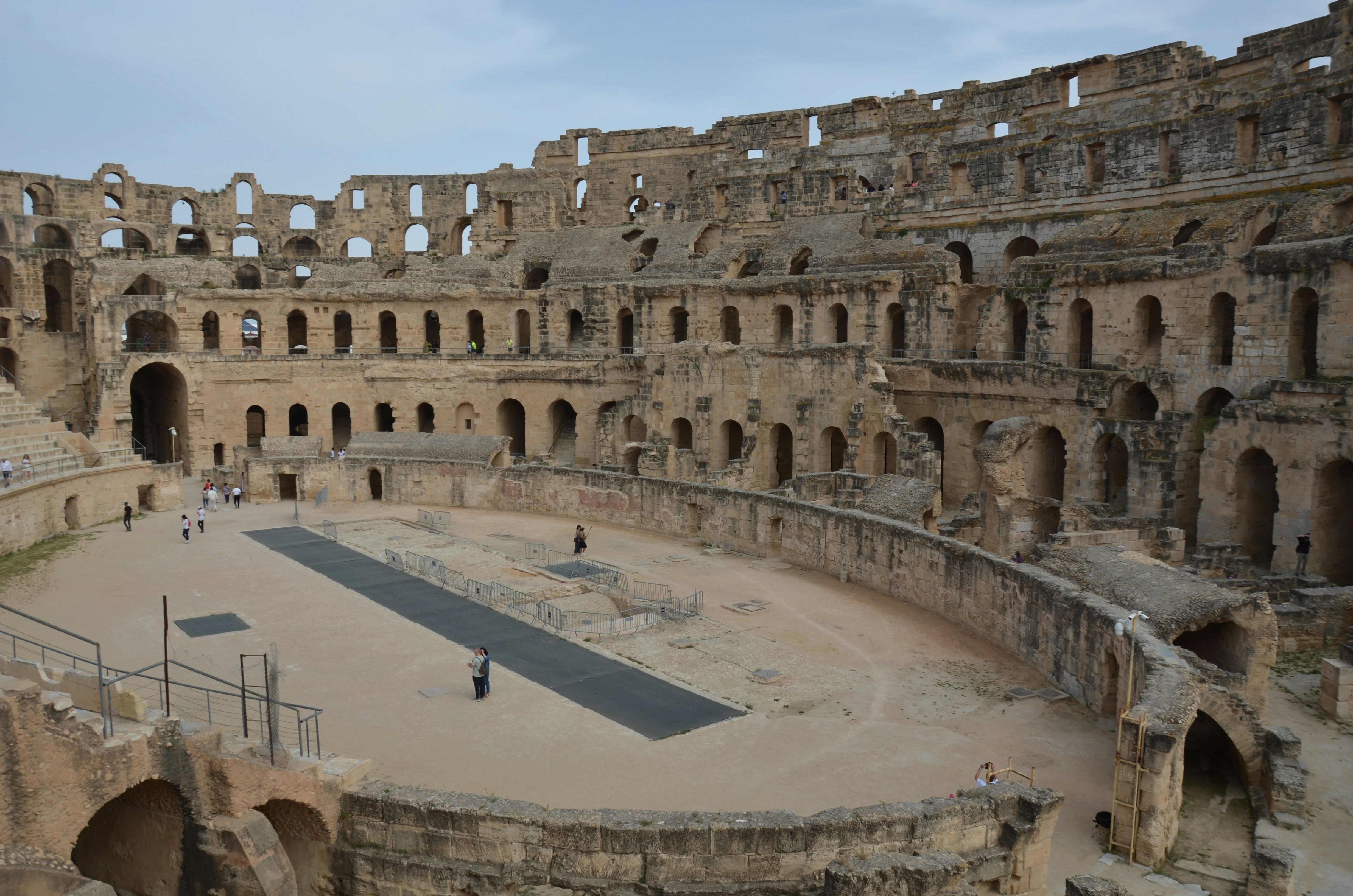 Ancient roman amphitheater with a central arena