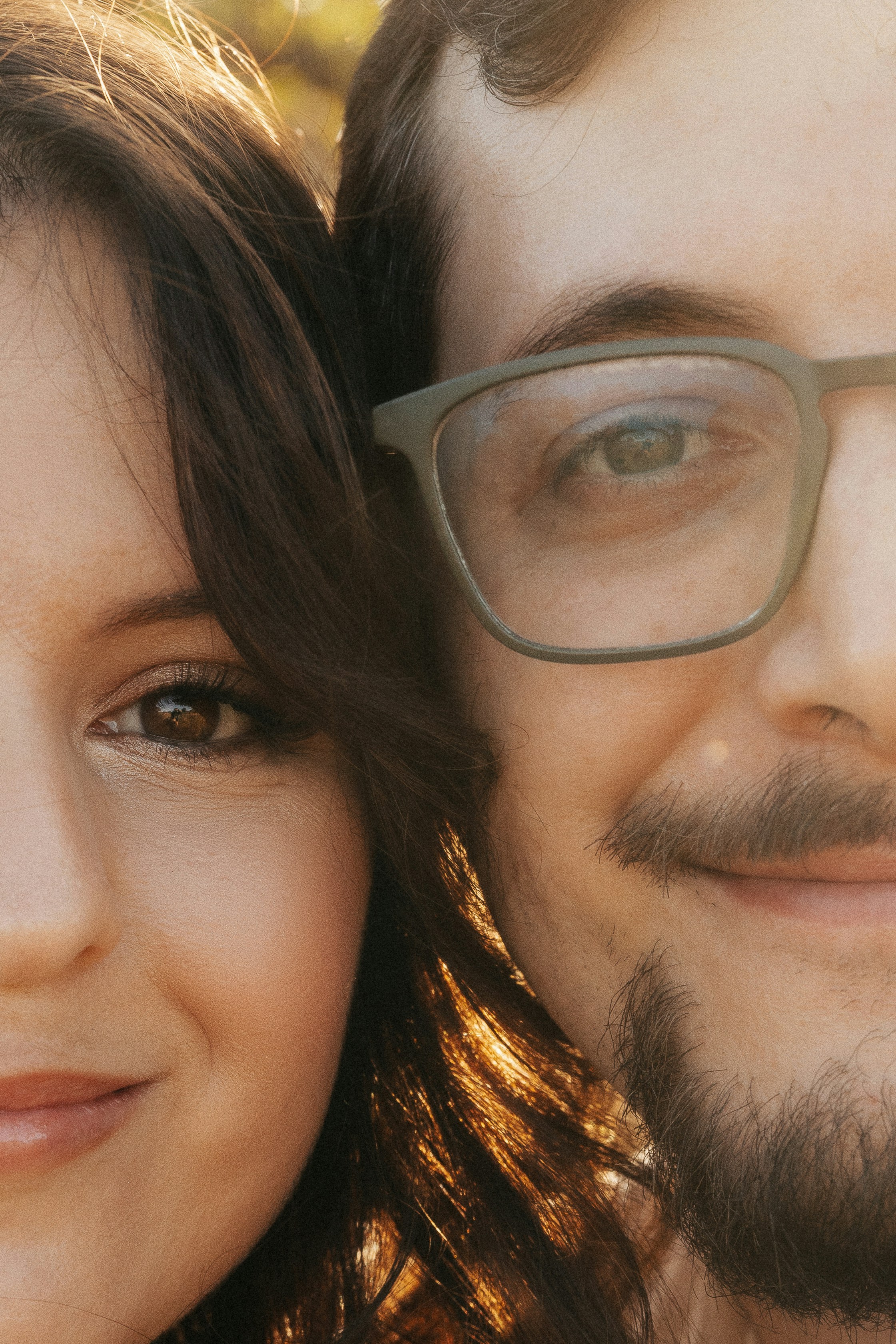 Close up of a couple's faces