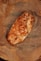 Golden brown pastry on brown paper