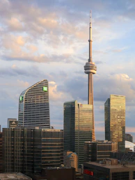 Toronto skyline with cn tower and modern buildings