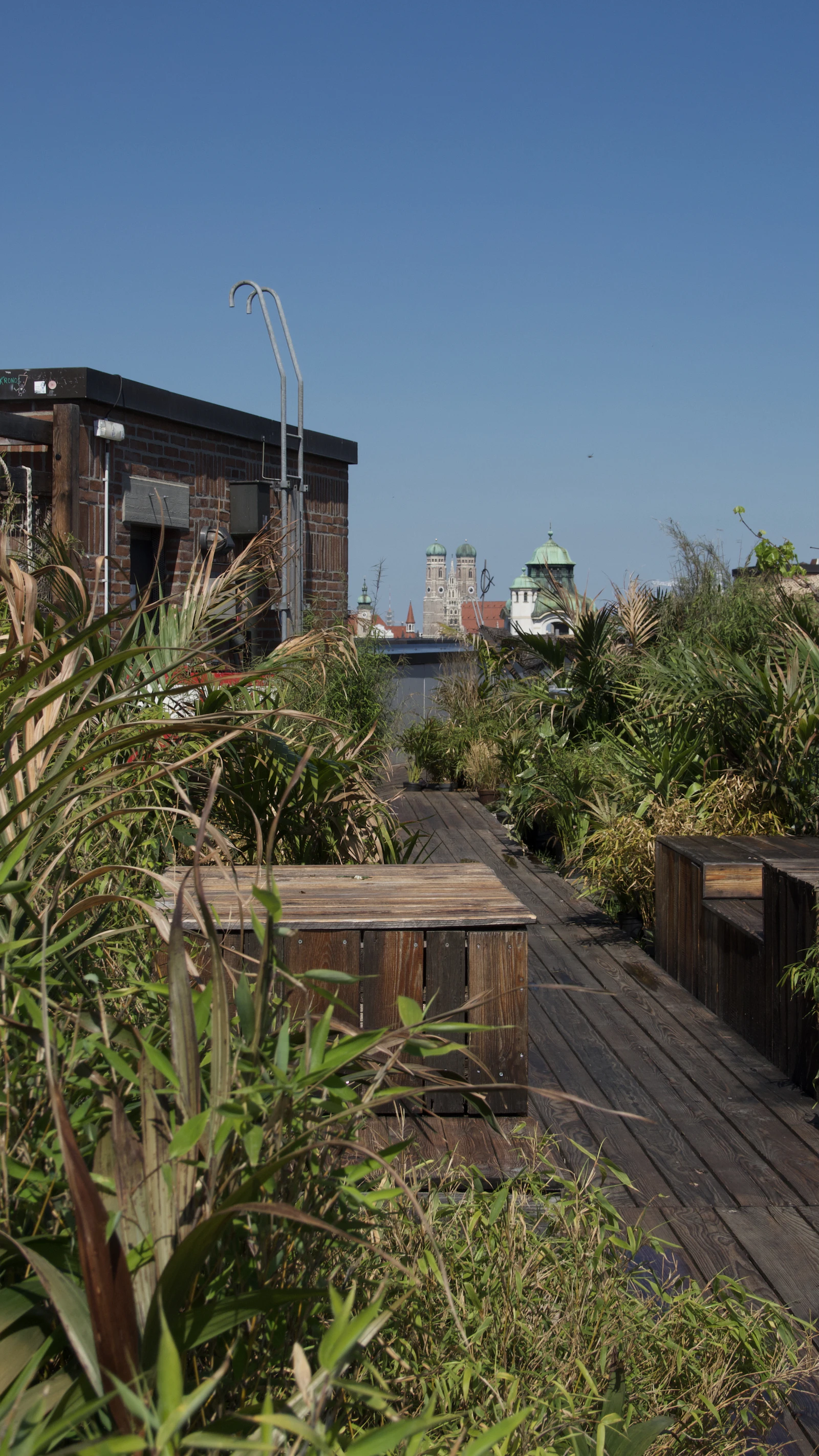 Πέργκολα και ζαρντινιέρες στην ταράτσα.