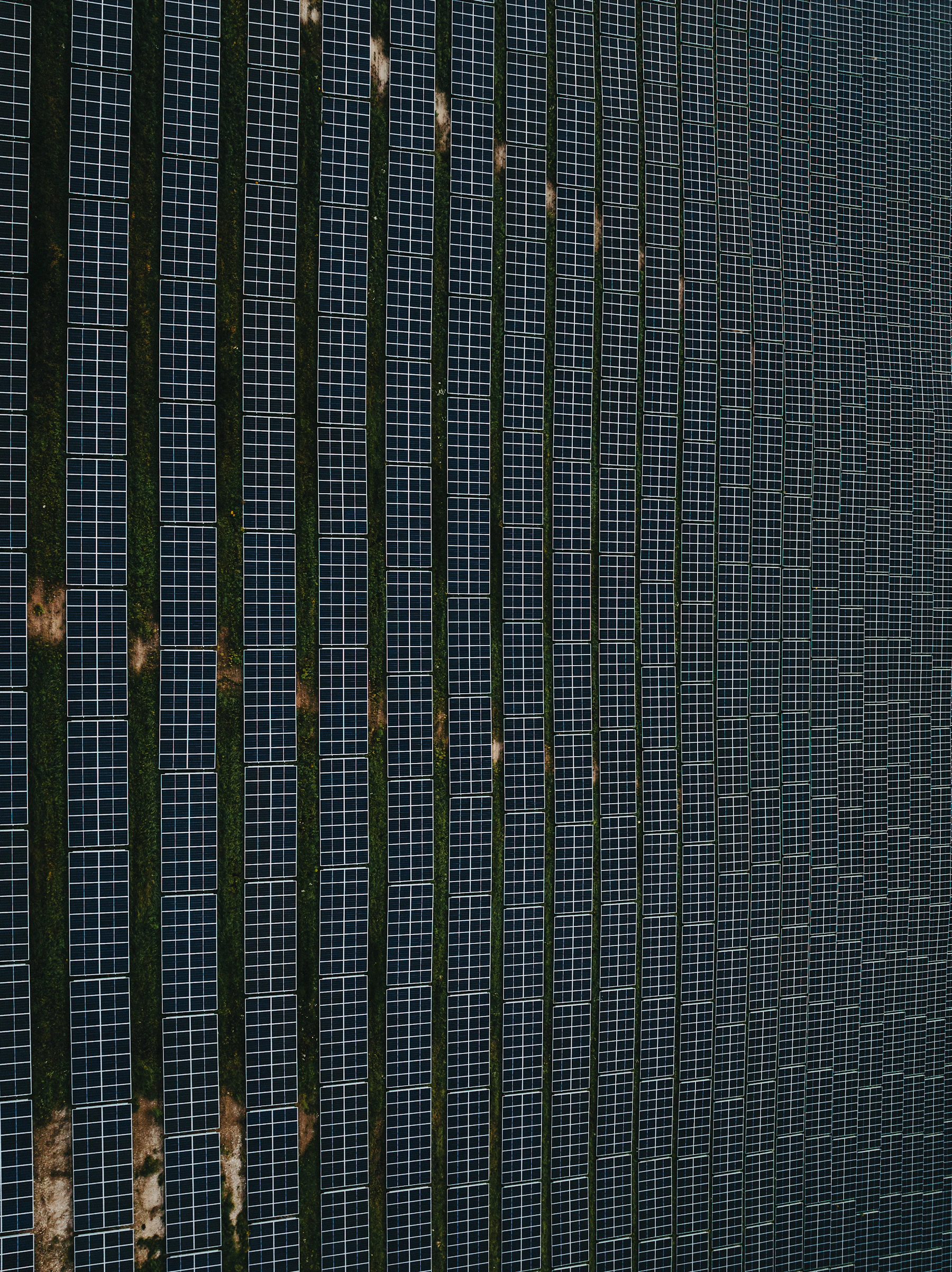 Aerial view of a solar farm