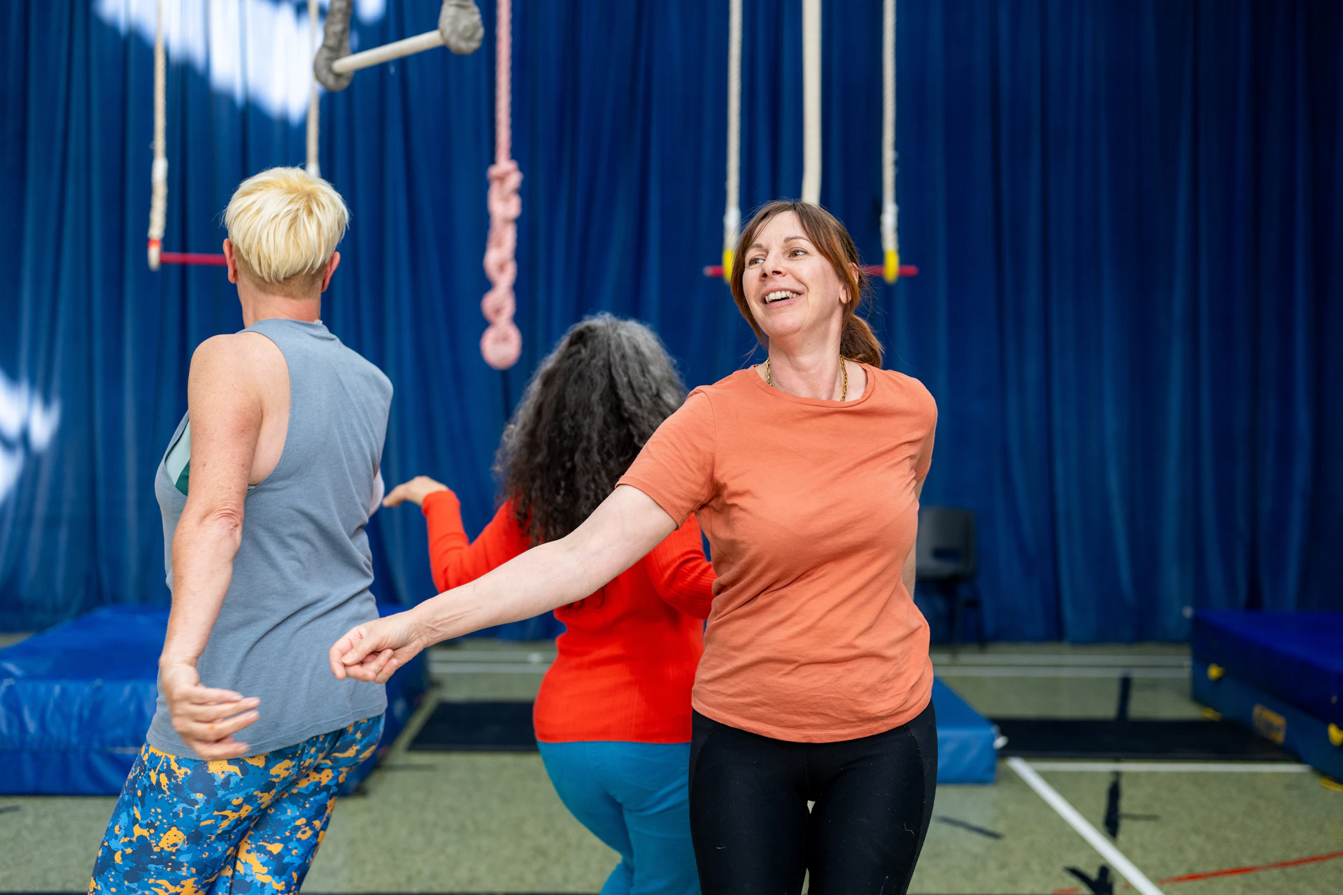 Seniors enjoying a dance and movement class