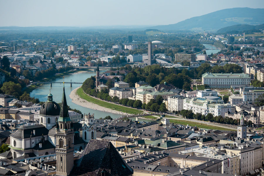 Blick über Salzburg und die Salzach – Archivaufnahme