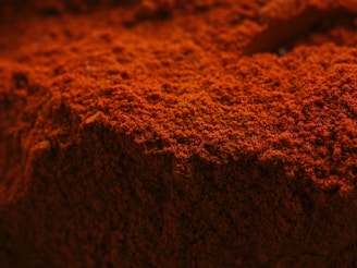 Close up of vibrant red paprika powder