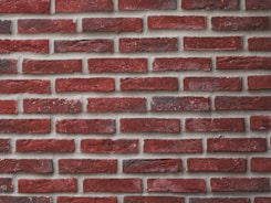 Red brick wall with white mortar