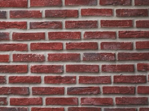 Red brick wall with white mortar