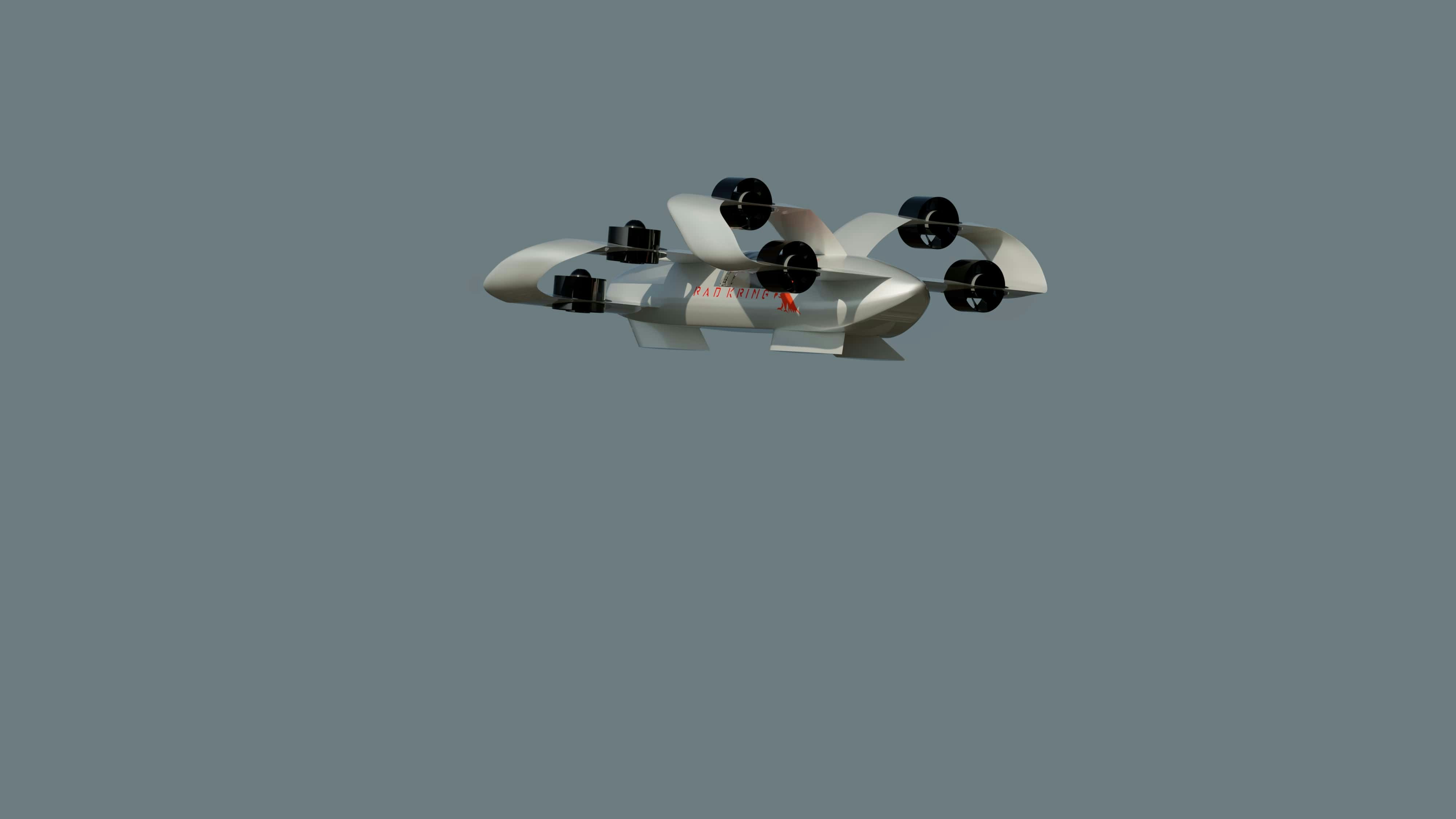 Futuristic aircraft with multiple propellers flying. (Photo by Pawan Shetty on Unsplash)
