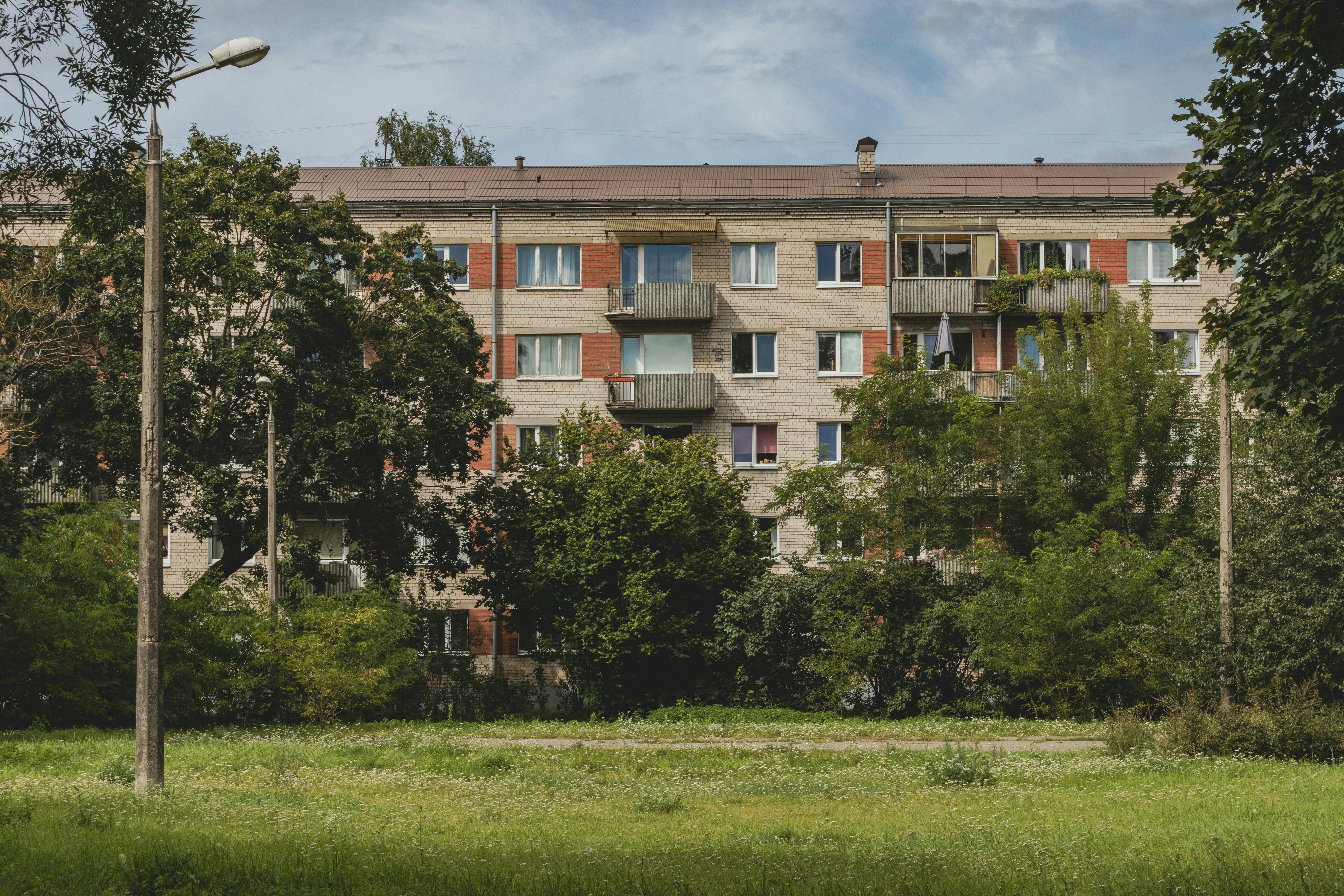 Khrushchevka apartment building in the Zasulauks microraion/microdistrict.