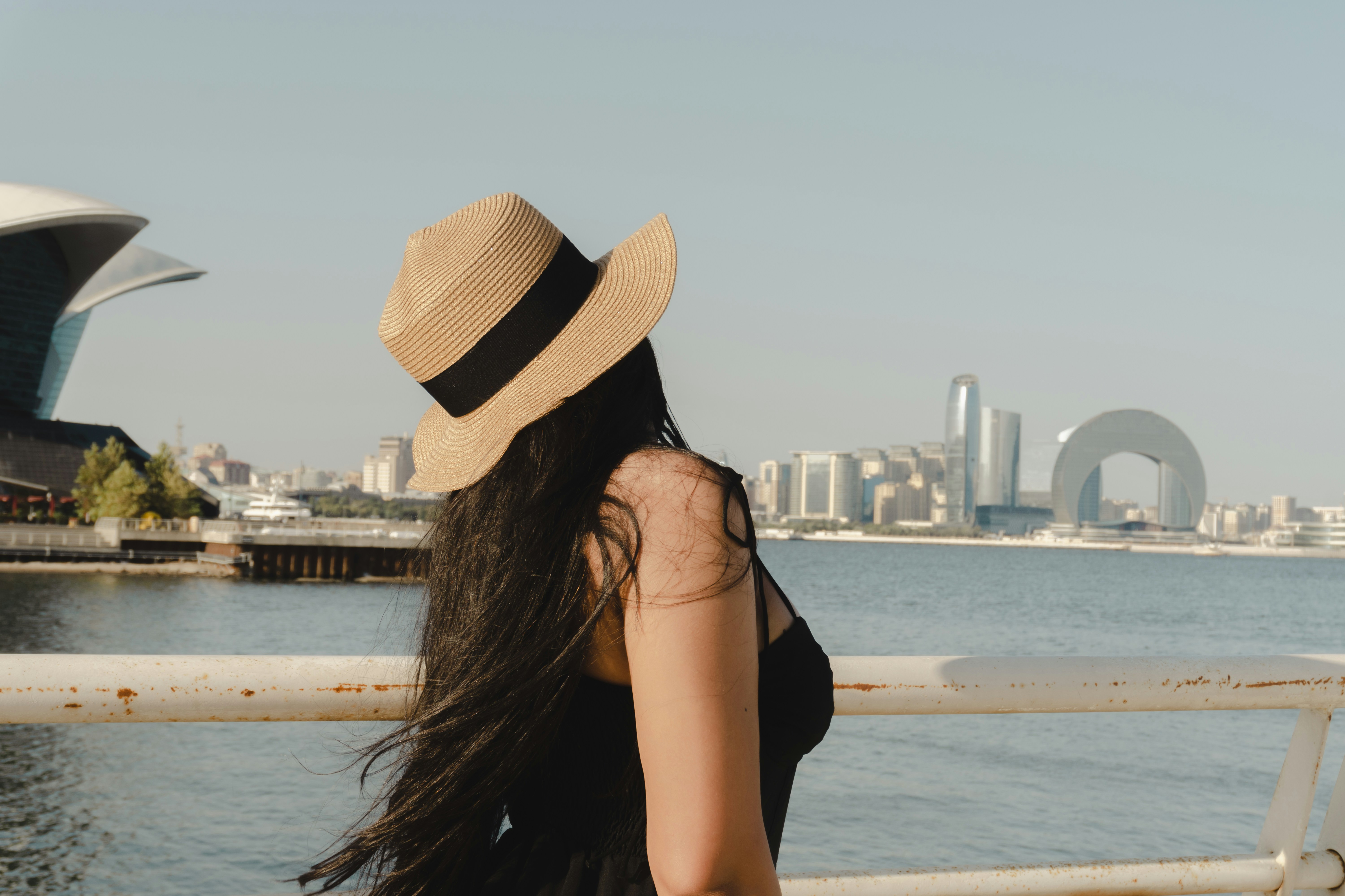Female traveler Baku Boulevard