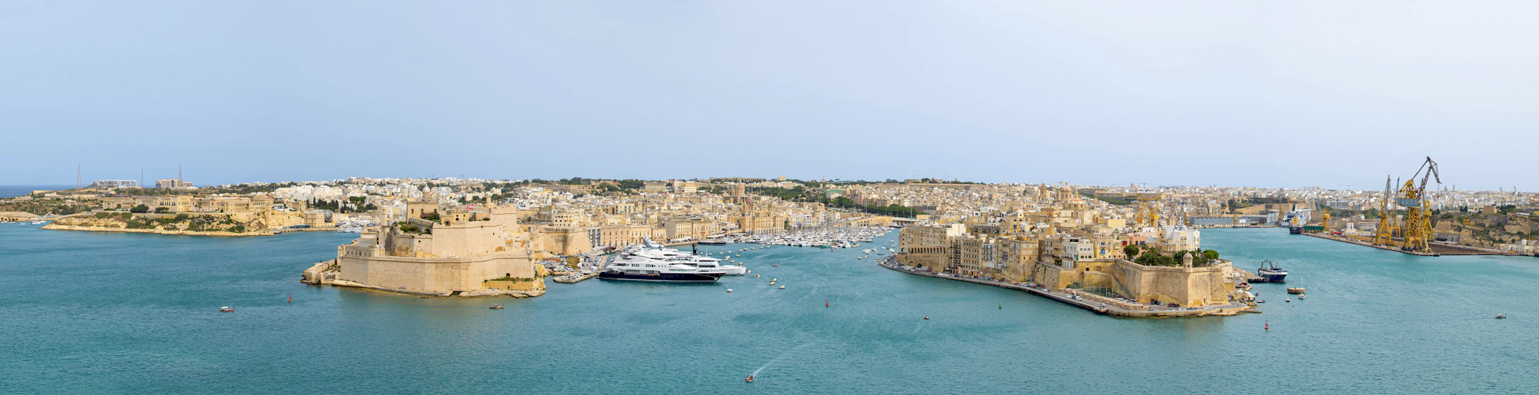 Panoramic view of Valletta and its harbour
