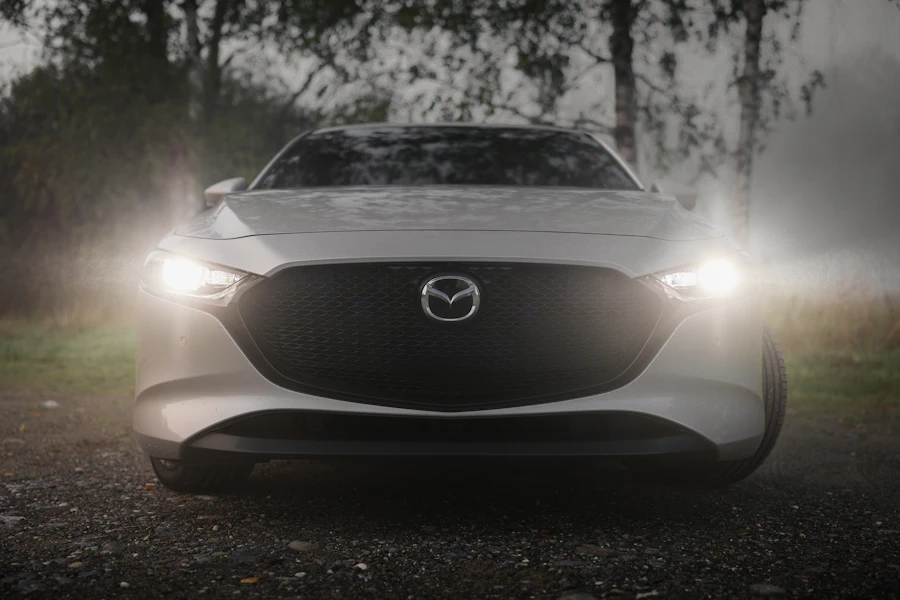 Car with clear, bright headlights