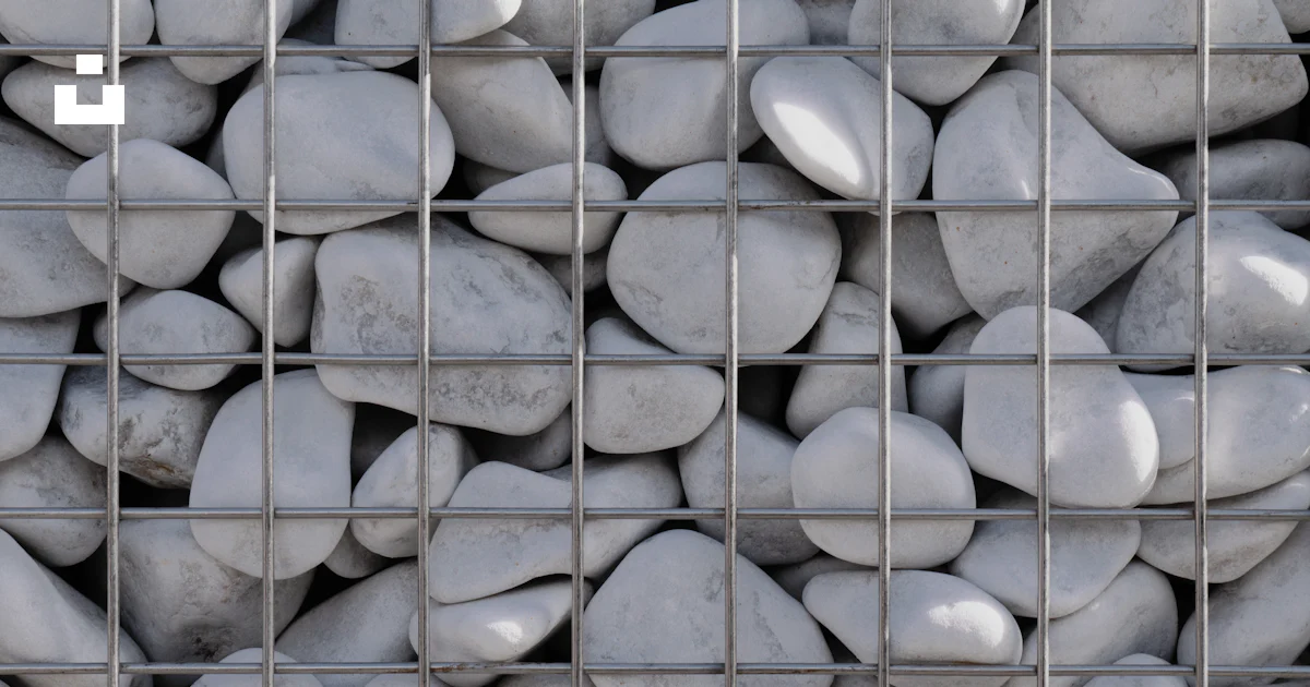 Contained Rocks Mesh White rocks contained within a wire mesh grid. photo – Free Pear Image ...